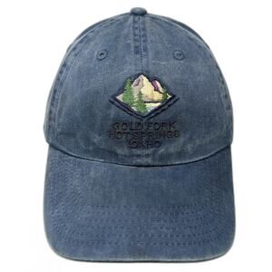 Fahrenheit Baseball Cap Blue One Size Gold Fork Hot Springs Idaho Mountain Hat
